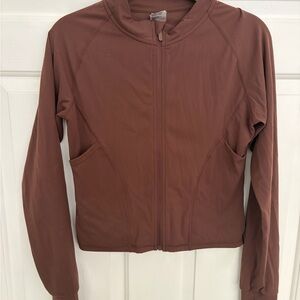 Cozy brown athleisure top